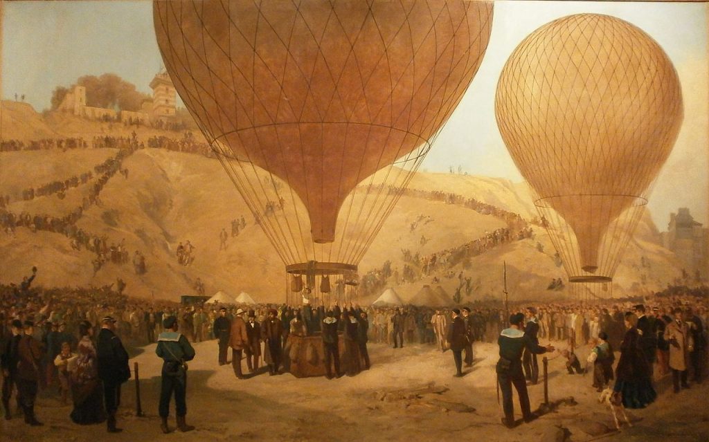 Jules Didier (1831-1914) et Jacques Guiaud (1811-1876), Départ de Gambetta pour Tours sur "l'Armand Barbès", le 7 octobre 1870, 1872, huile sur toile, musée Carnavalet.