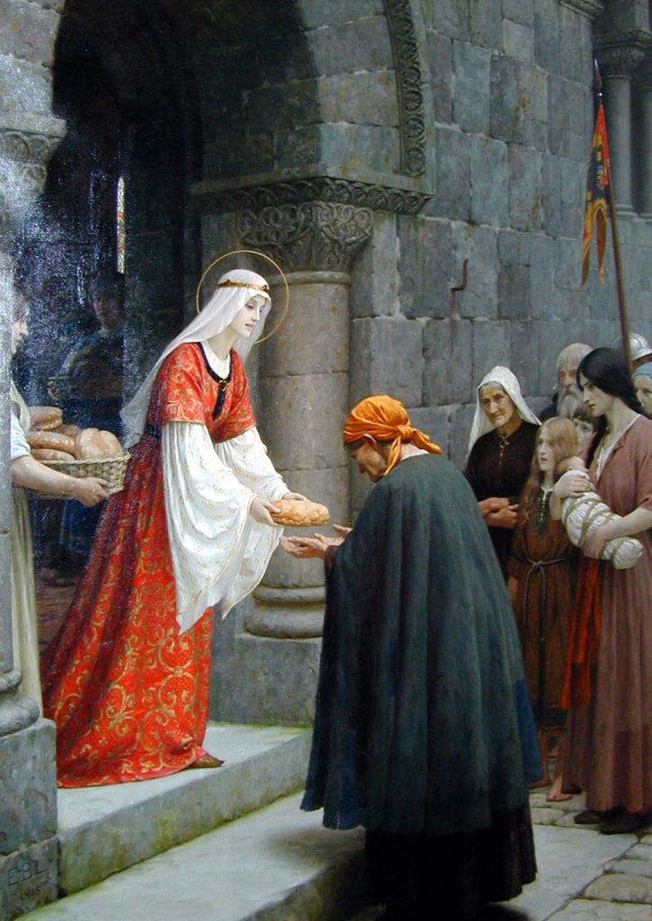 Edmund Blair Leighton (1852-1922), The Charity of St. Elizabeth of Hungary, date inconnue, huile sur toile. 
