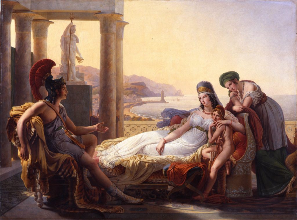 Pierre-Narcisse Guérin (1774–1833), Énée racontant à Didon les malheurs de la ville de Troie, 1815, huile sur toile, musée des Beaux-Arts de Bordeaux.