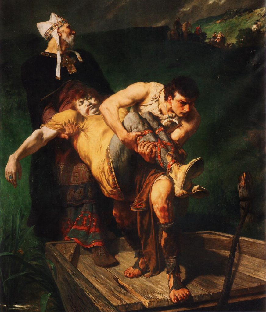 Évariste Vital Luminais (1821–1896), La mort de Chilpéric, hôtel de ville de Lyon, salon Louis XIII.