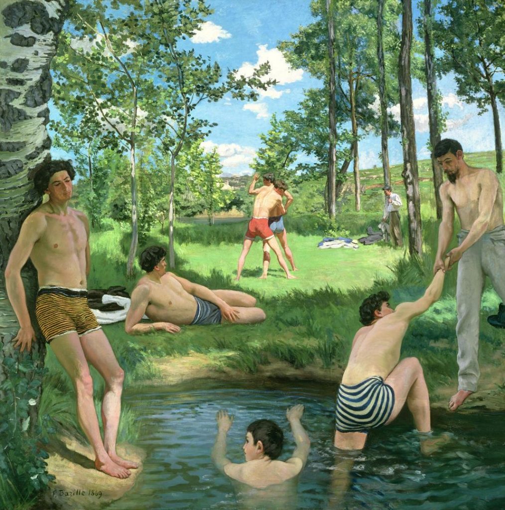Frédéric Bazille (1841–1870), Scène d’été ou Les Baigneurs, 1869, huile sur toile, Fogg Museum. 