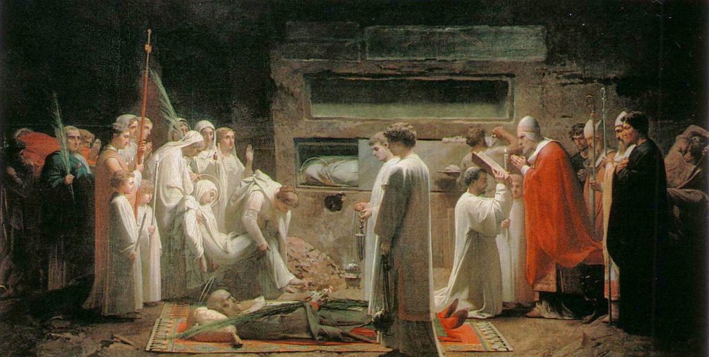 Jules-Eugène Lenepveu (1819-1898), Les martyrs aux catacombes, 1855, huile sur toile, musée d'Orsay. 