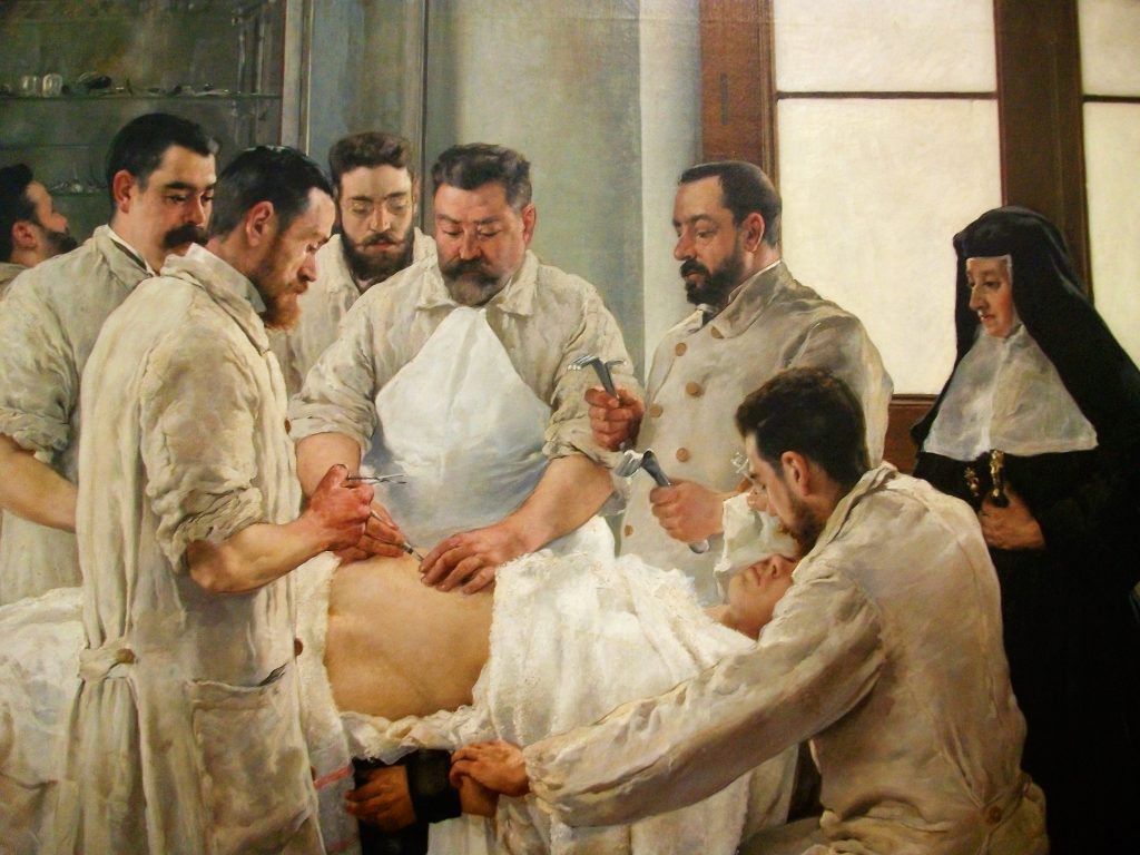 Vicente Castell (1871–1934), Laparotomie, 1898, huile sur toile,Museu de Belles Arts de Castelló.